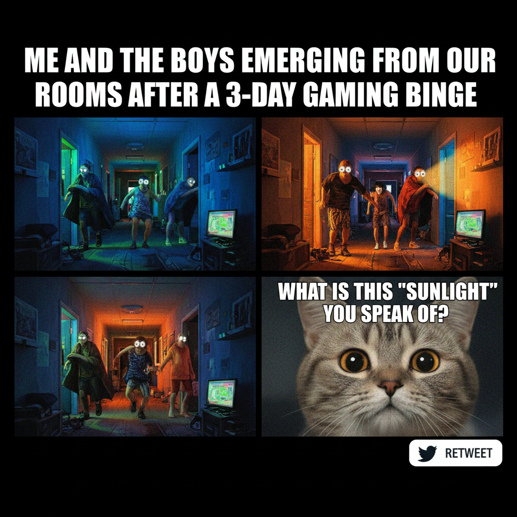 WiFi went down for 5 mins. My entire family emerged from their rooms, blinking.