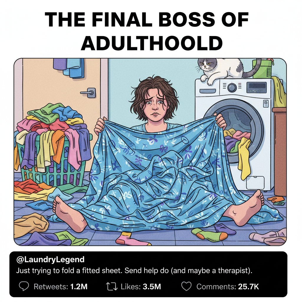 Just spent 3 hours trying to fold a fitted sheet. Adulting is a scam.