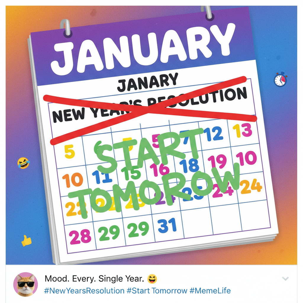 My New Year's resolution was to stop procrastinating. I'll start tomorrow.