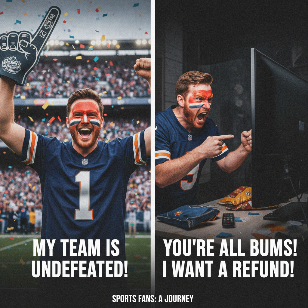 My team scores: I'm a tactical genius. Opponent scores: The refs are blind! #SportsFan