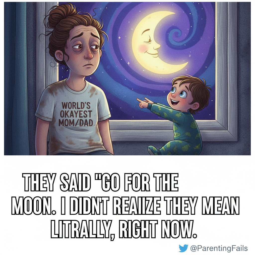My kid just asked if we could 'borrow' the moon for their night light. Send help.