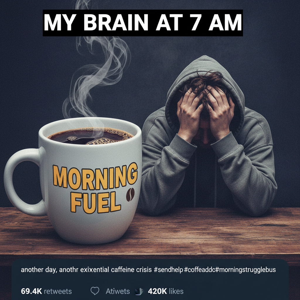 My Monday morning mood is 90% coffee, 10% existential dread.