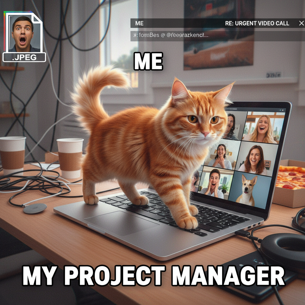 My cat just walked across my keyboard during a Zoom meeting. Everyone saw.