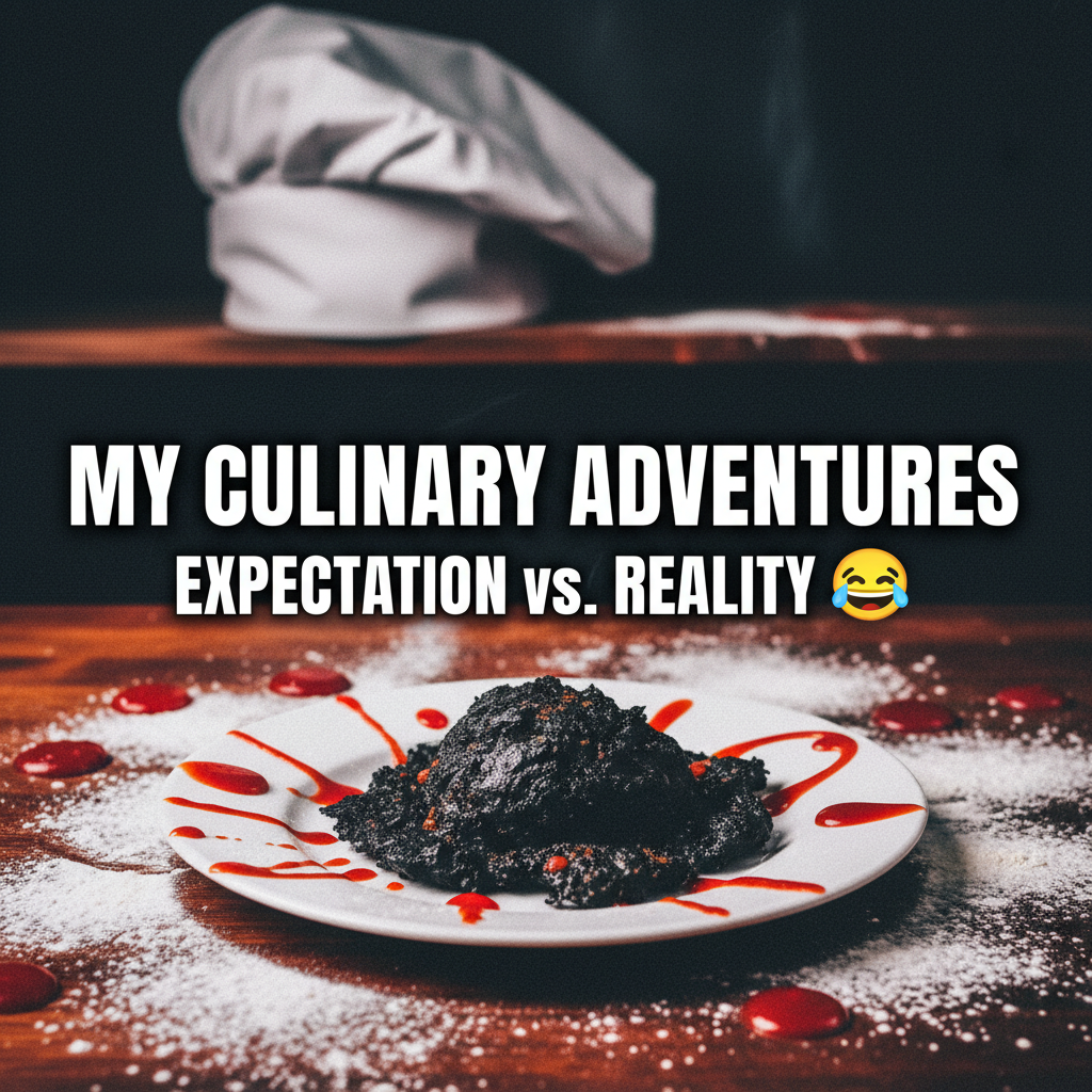 My 'gourmet' dinner ended up looking like a crime scene. Send help (and pizza).