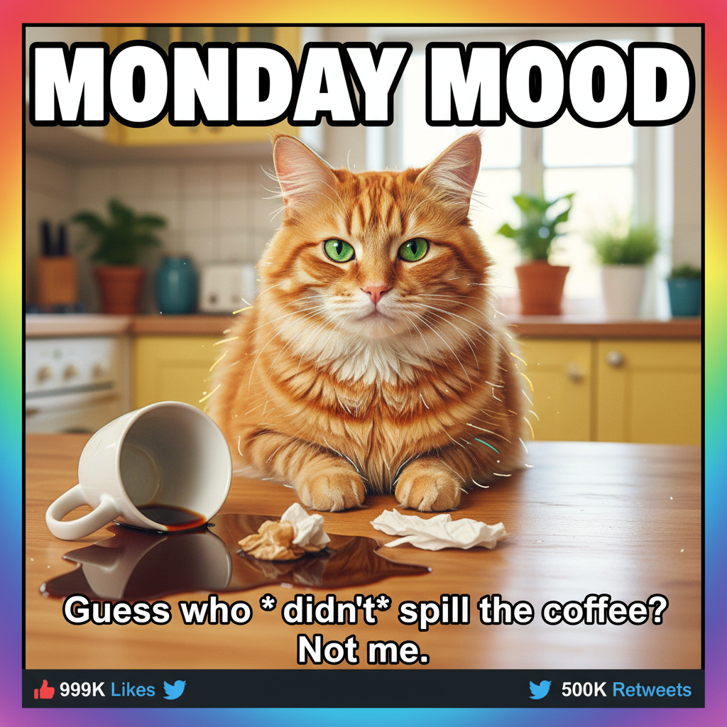 My cat just knocked over my coffee while staring me dead in the eye. This is my life now.