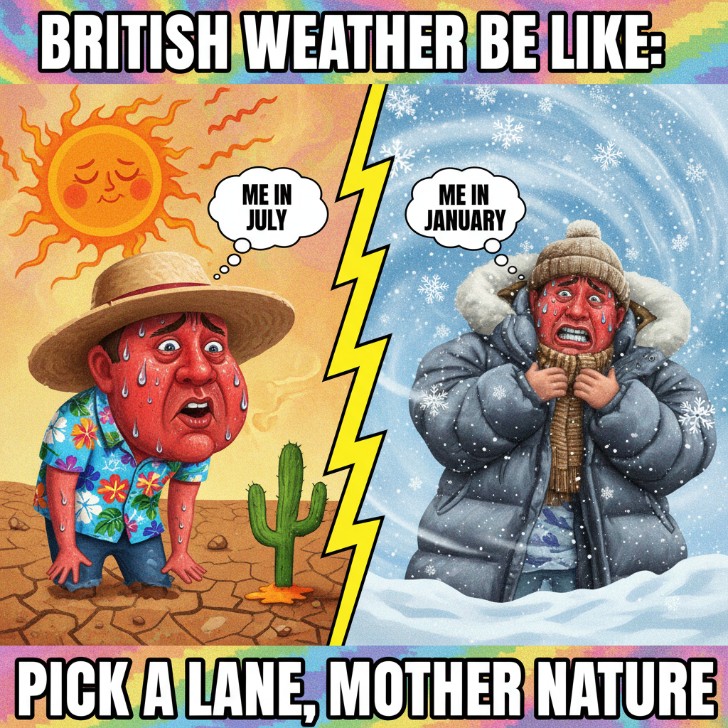 It's either 100 degrees or snowing sideways. There is no in-between. Send help.
