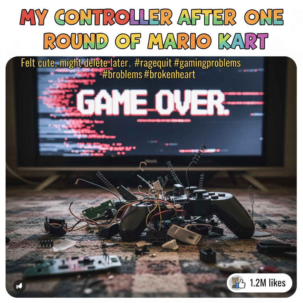 My controller just flew across the room. I'm fine. Everything is fine. #GamingRage
