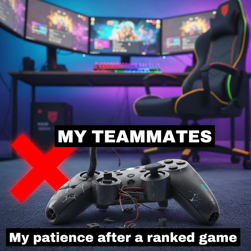 My controller just flew across the room. It wasn't my fault, the game cheated. #GamingRage
