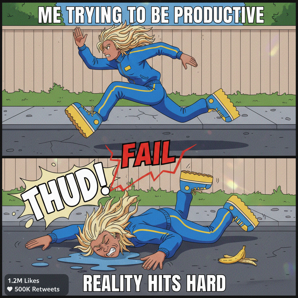 Me trying to use anime logic in real life: *runs dramatically in slow motion* *trips*