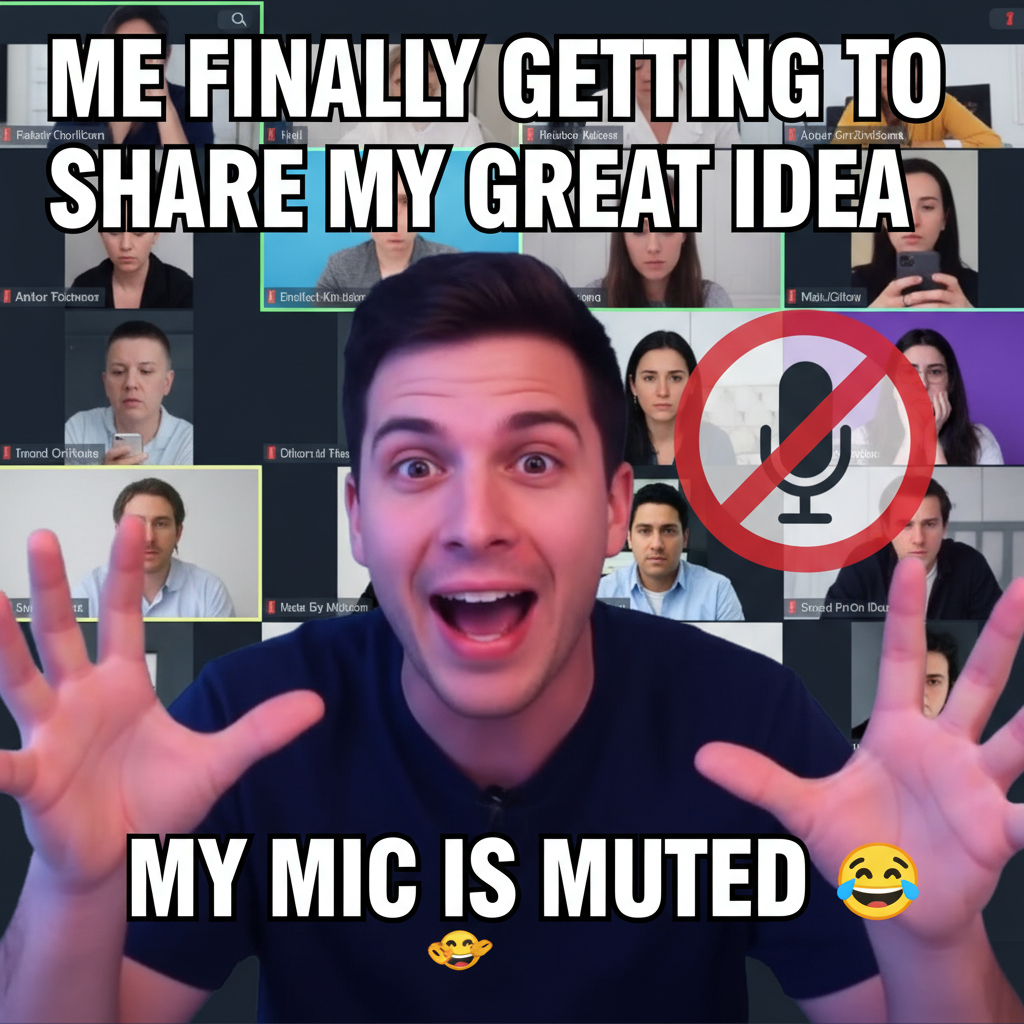 My mic was off for 10 minutes during a Zoom meeting. Nobody told me. I gave a full presentation.