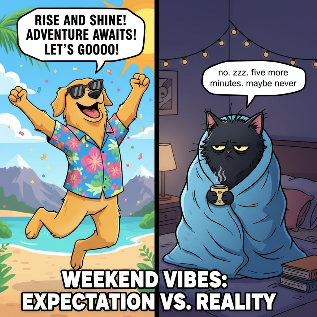 Extrovert: 'Let's go out!' Introvert: 'My bed is calling me.'