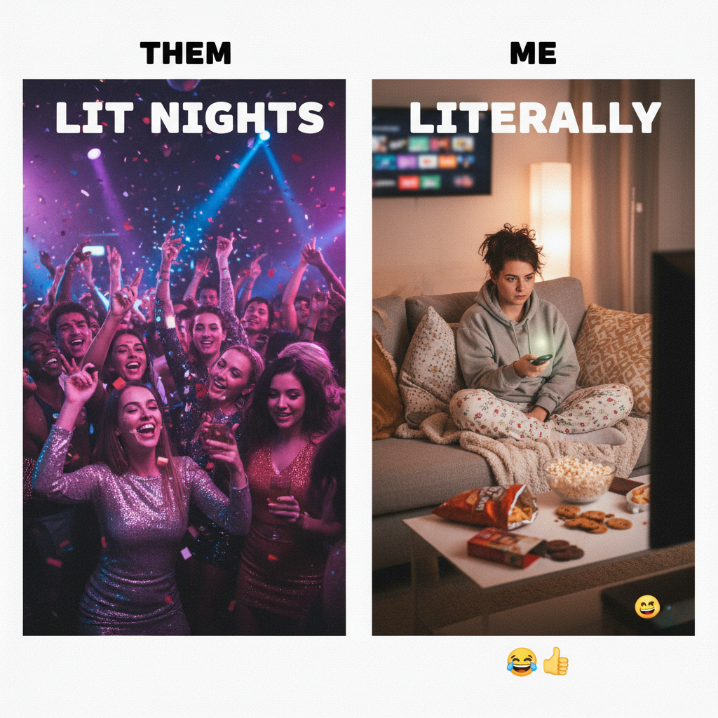 Friday night plans: wild party. Friday night reality: PJs, snacks, and debating what to stream.