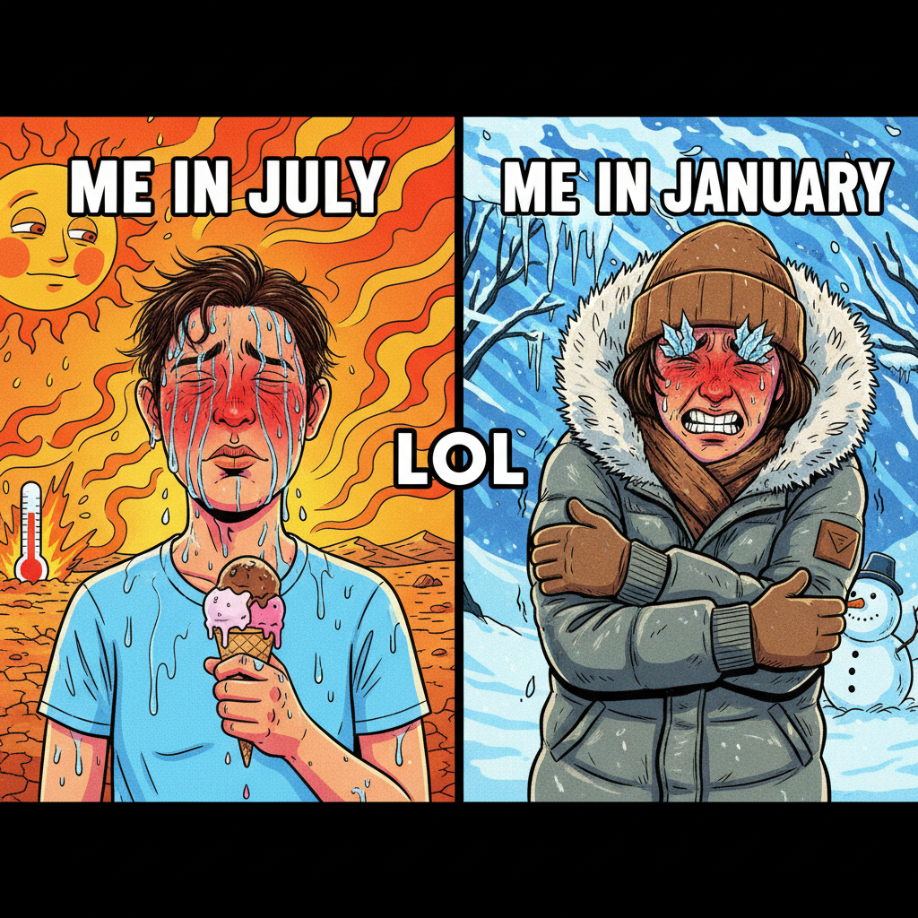 It's either 100 degrees or snowing sideways. There is no in-between. #WeatherReport