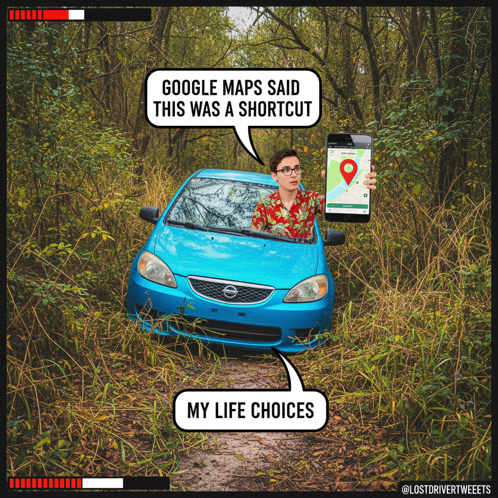 GPS said 'turn left.' My car said 'let's explore this dirt road to nowhere!'