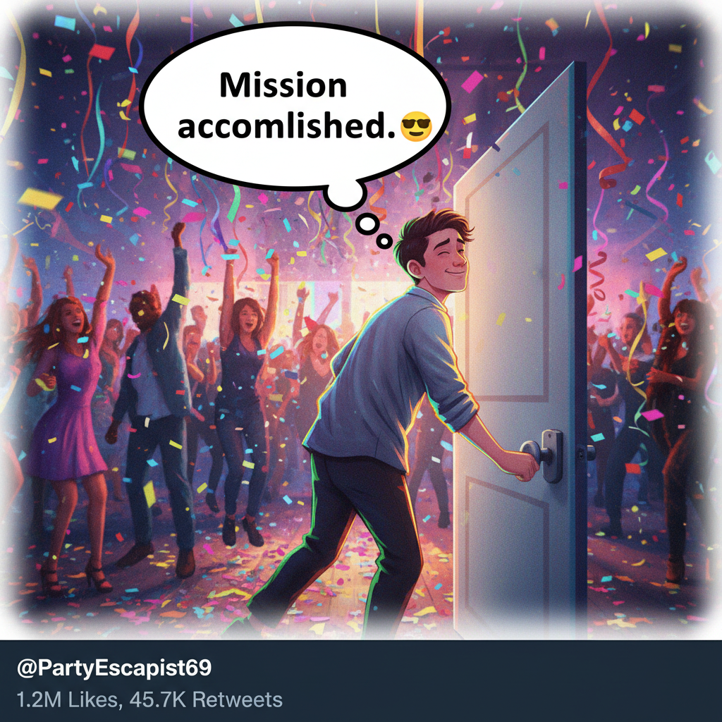 Introvert at a party: 'I've recharged enough to say goodbye now.' *flees*