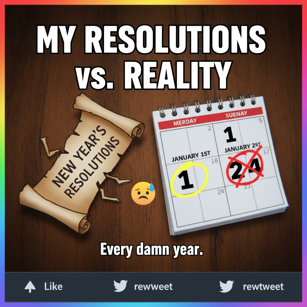 My New Year's Resolution lasted until January 2nd. New record!