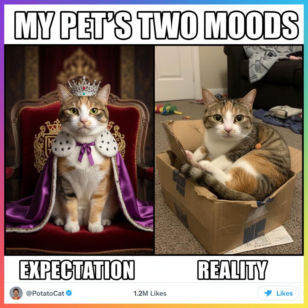 My pet is either a majestic beast or a furry potato. No in-between.