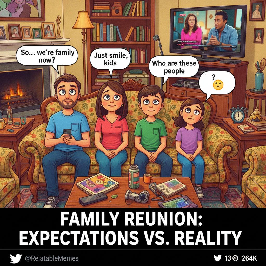 When the WiFi goes down and you remember what your family looks like.
