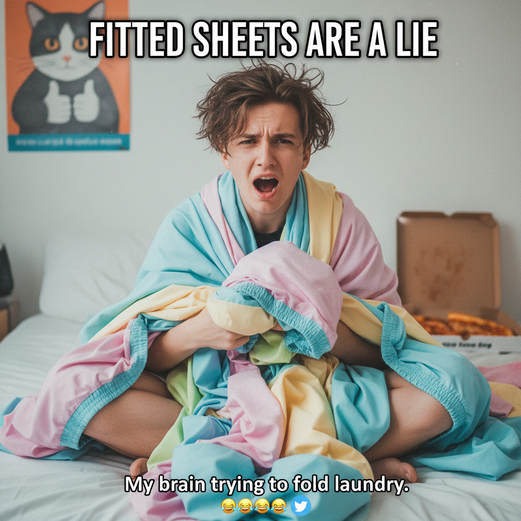 Just spent 3 hours trying to fold a fitted sheet. Adulting is a myth.