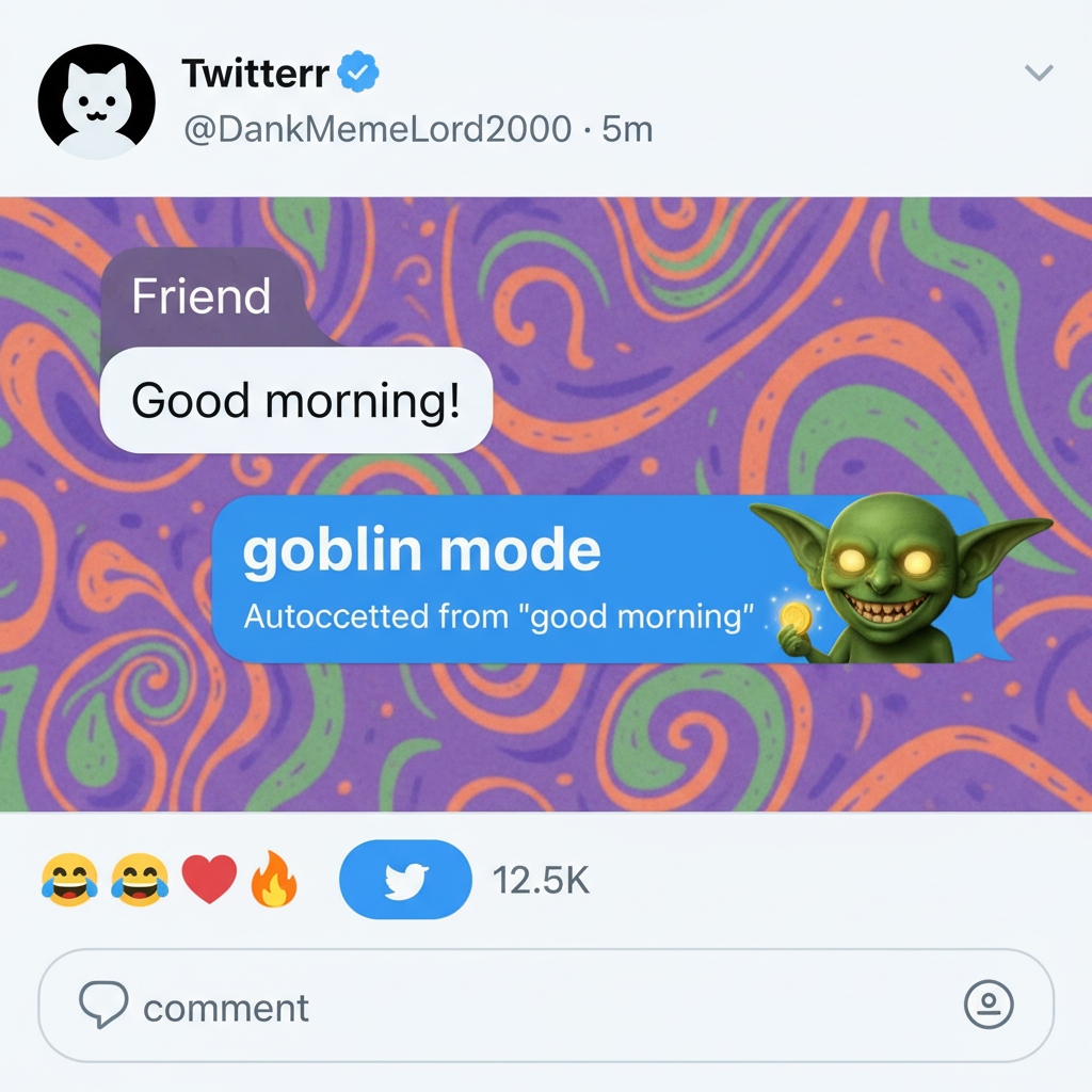 My phone autocorrected 'good morning' to 'goblin mode'. I think it knows me too well.