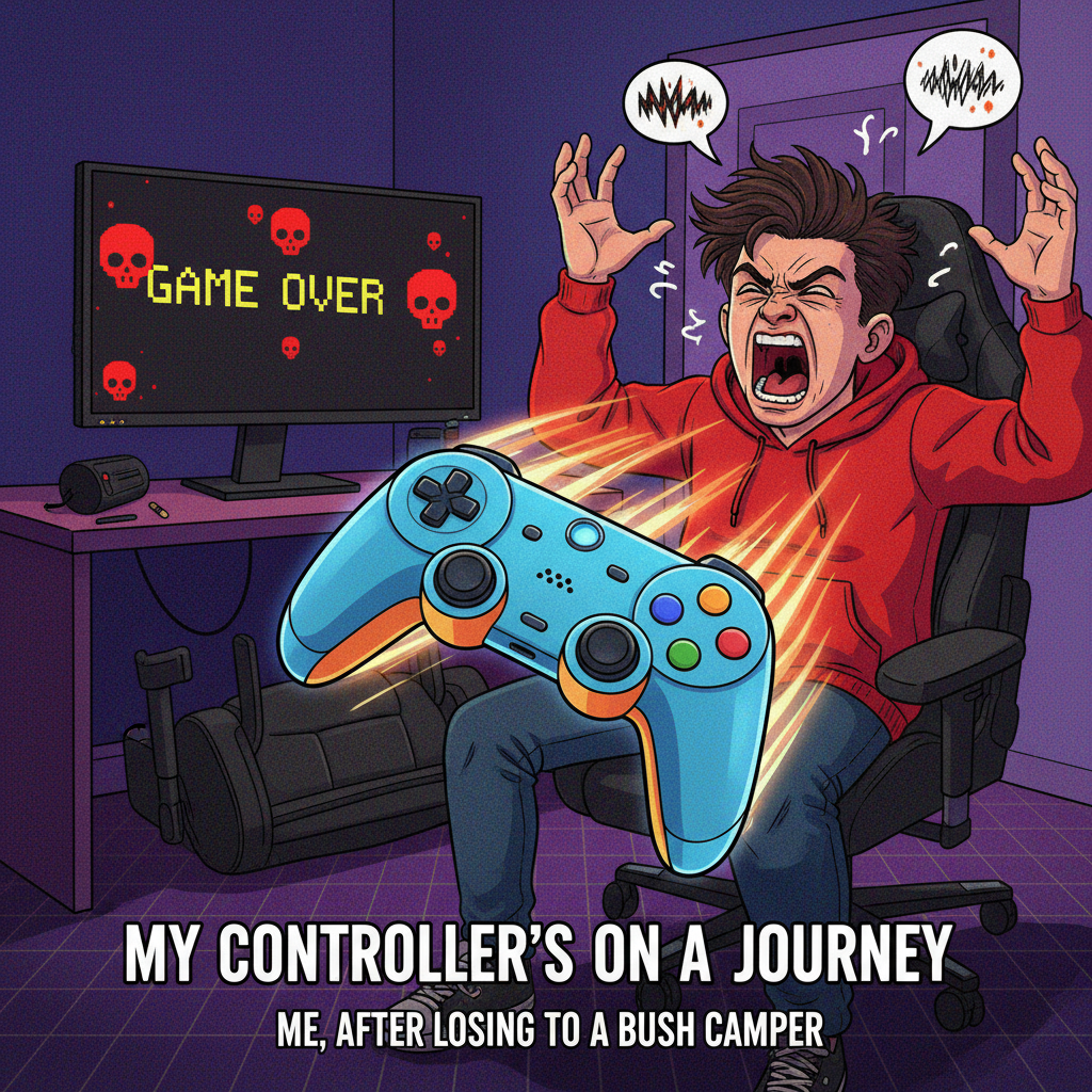 My controller just flew across the room. It was NOT my fault the boss glitched.
