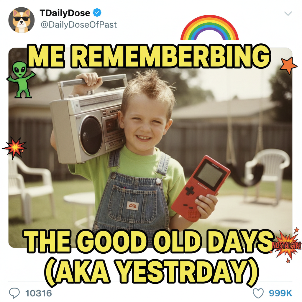 Heard a song from my childhood today. Instantly transported back to simpler times and questionable fashion choices.