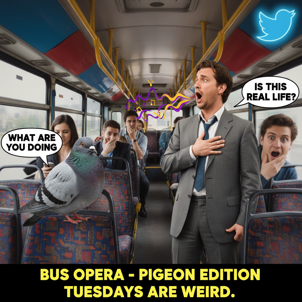 My public transport adventure today involved a guy singing opera to a pigeon. Peak Monday.