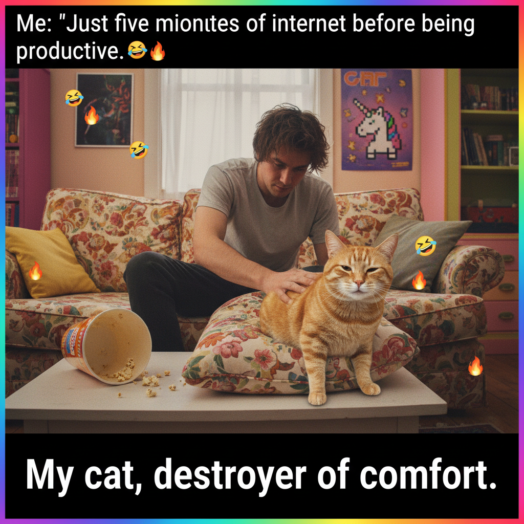 Friday night plans: Clubbing. Friday night reality: Arguing with my cat over who gets the comfy spot.