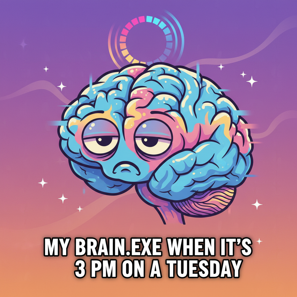 Monday morning mood: My brain is still buffering the weekend.