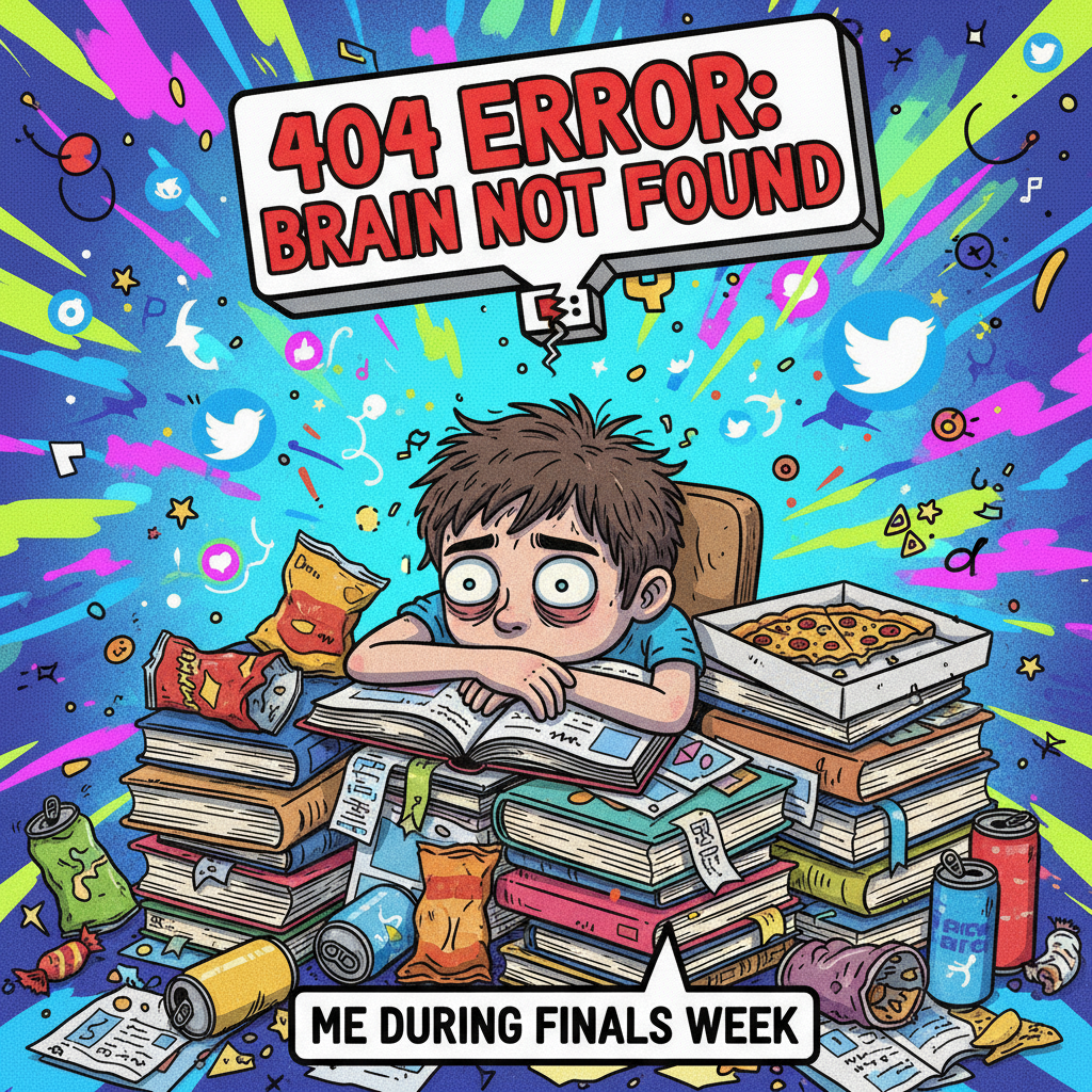My brain during exam season: 404 knowledge not found. Send help & snacks. 📚