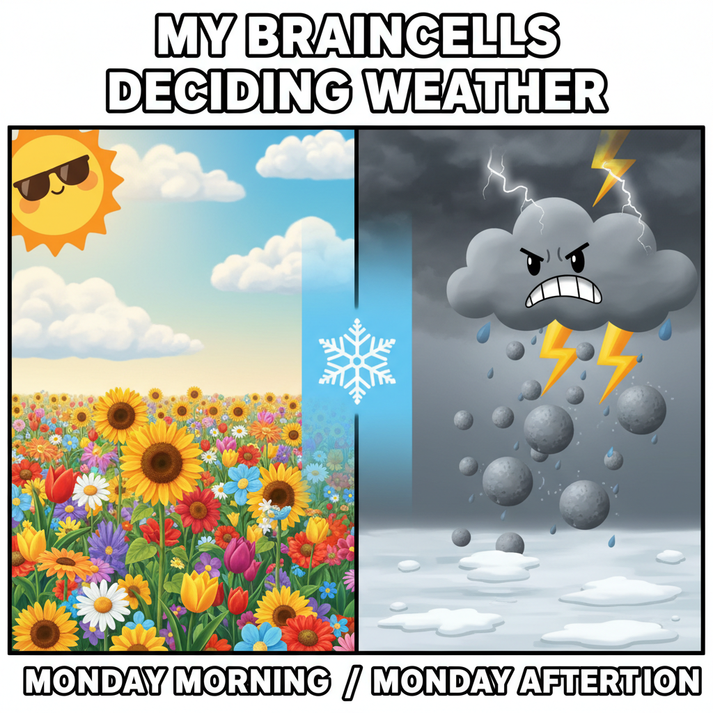 It's 75° and sunny, but also hailing, and I just saw a snowflake. What IS this weather?! 🤯