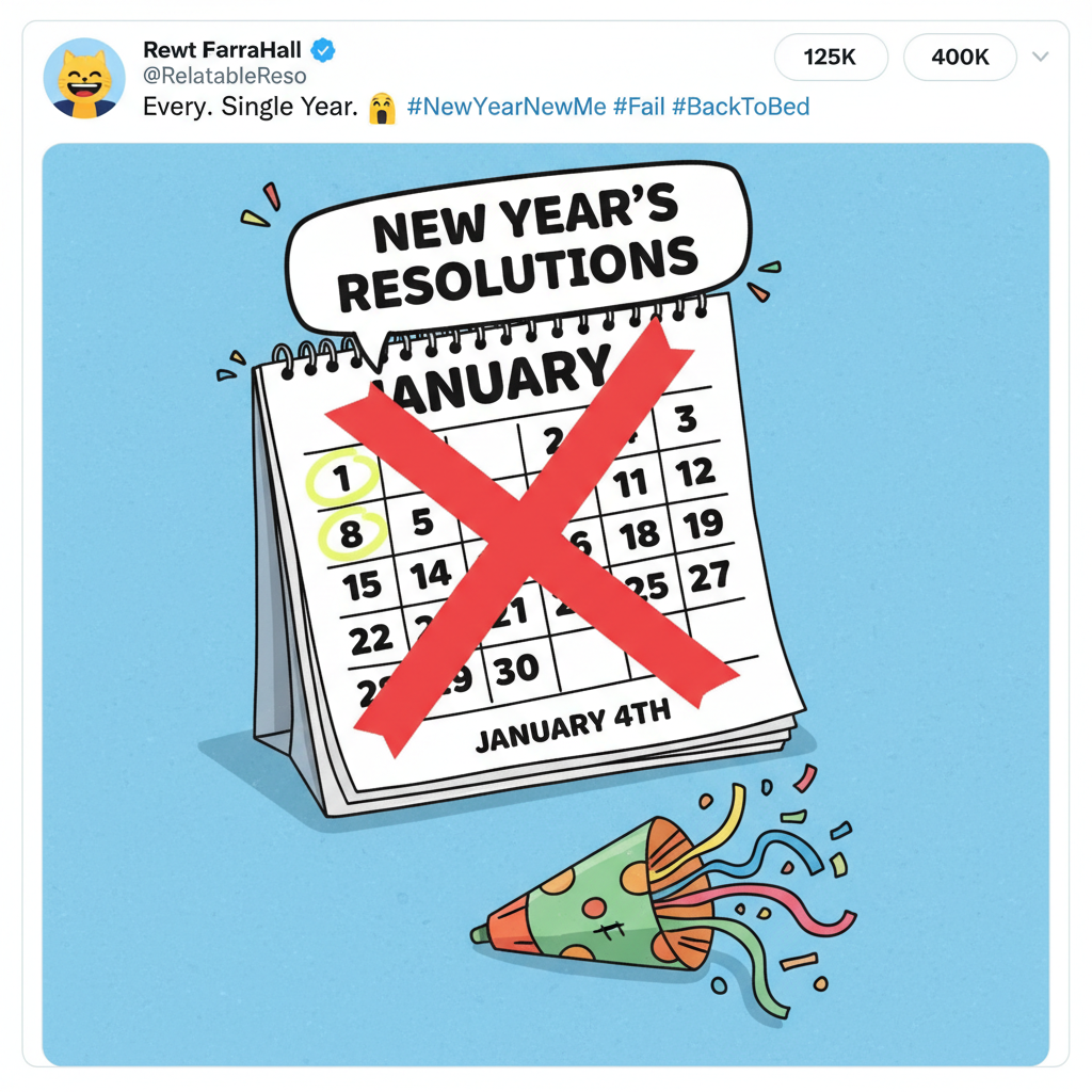 My New Year's resolution lasted exactly 3 days. Back to my regularly scheduled chaos. 🎉