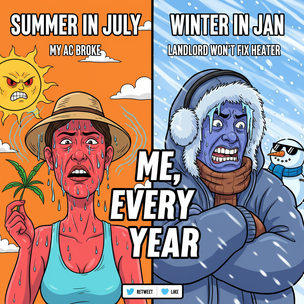 It's either 100 degrees or snowing sideways. There is no in-between. #WeatherComplaints