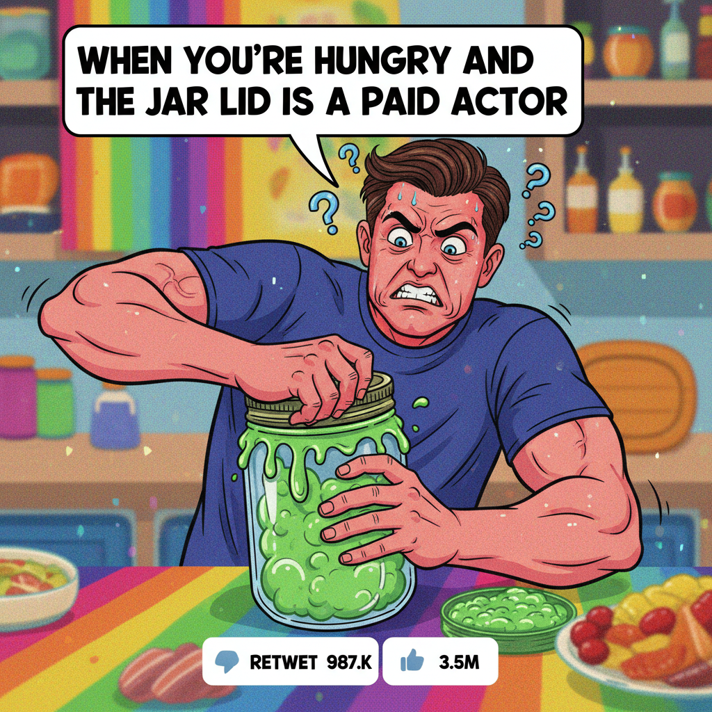 Just spent 30 mins trying to open a jar. Adulting is a scam. #AdultingIsHard