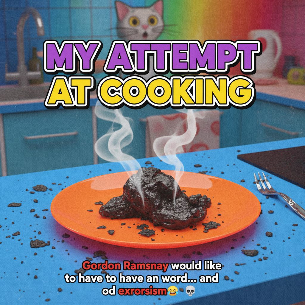 My 'gourmet' dinner ended up looking like a crime scene. At least it smelled... unique?