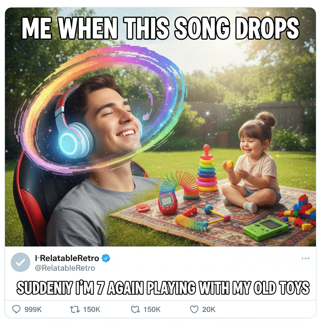 Hearing that one song from your childhood hits different. Instant time travel.
