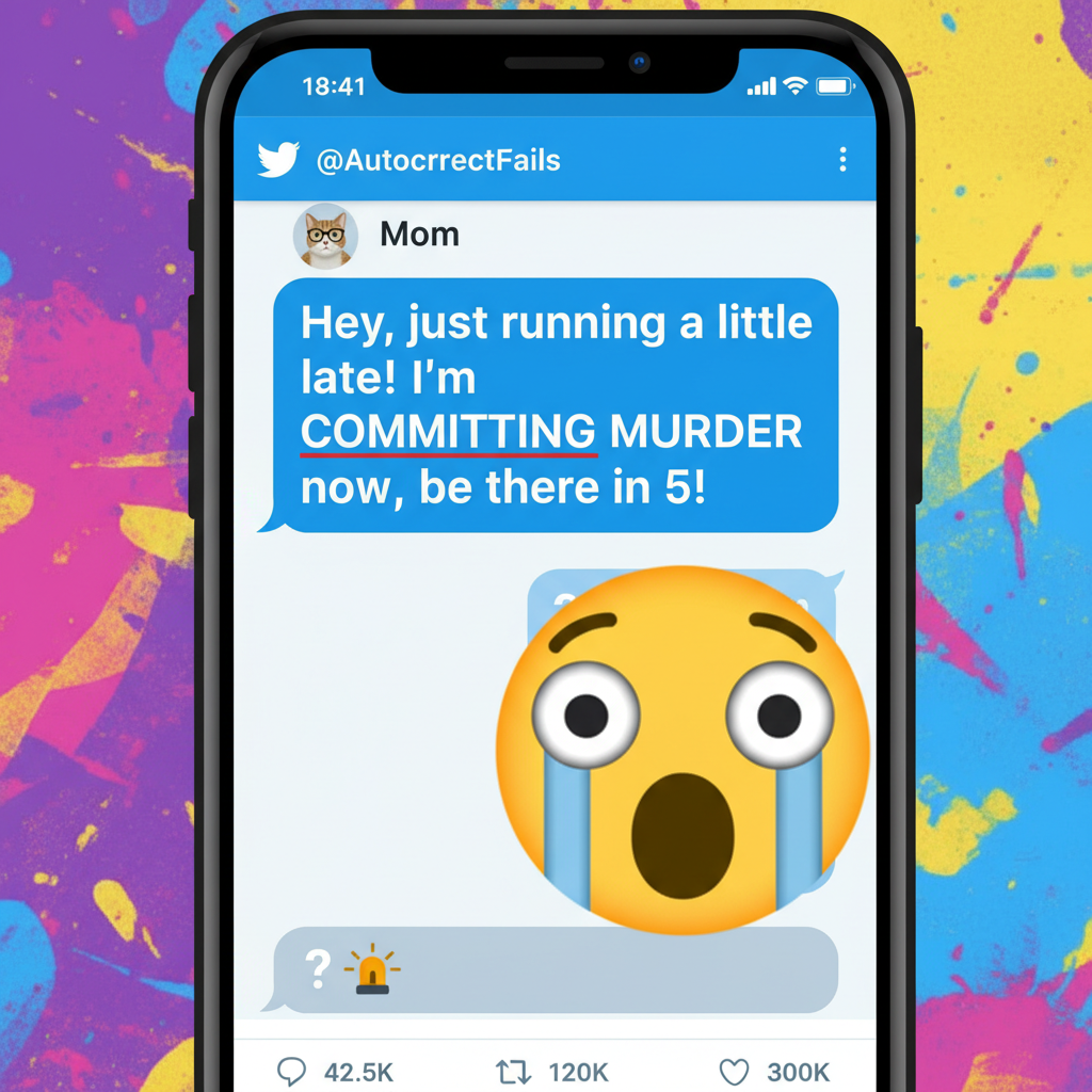 Autocorrect changed 'I'm coming over' to 'I'm COMMITTING MURDER.' Send help.