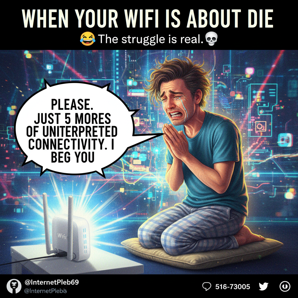 The WiFi went down. I've already tried talking to my router. It didn't respond.