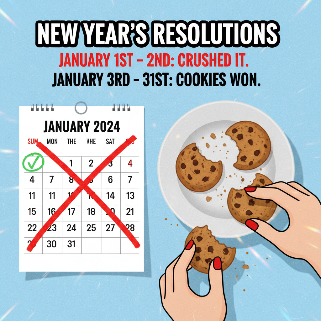 My New Year's resolution lasted until January 2nd. I blame the leftover holiday cookies.