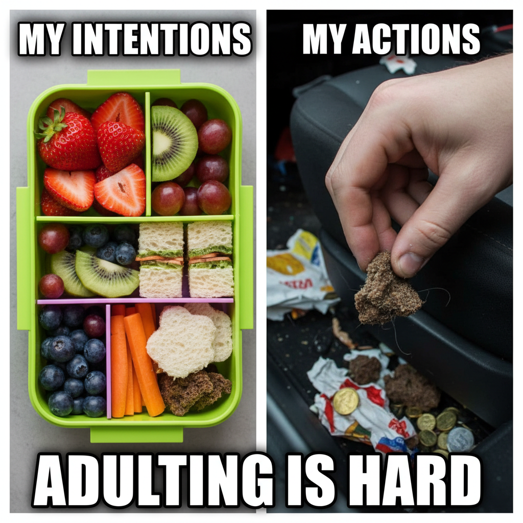 Road trip snacks: Day 1 gourmet, Day 3 'did I just eat a crumb from under the seat?'