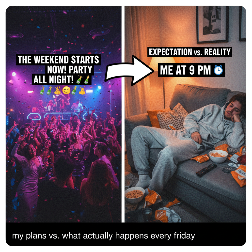 Friday night plans: clubbing. Friday night reality: debating if I should put on PJs.