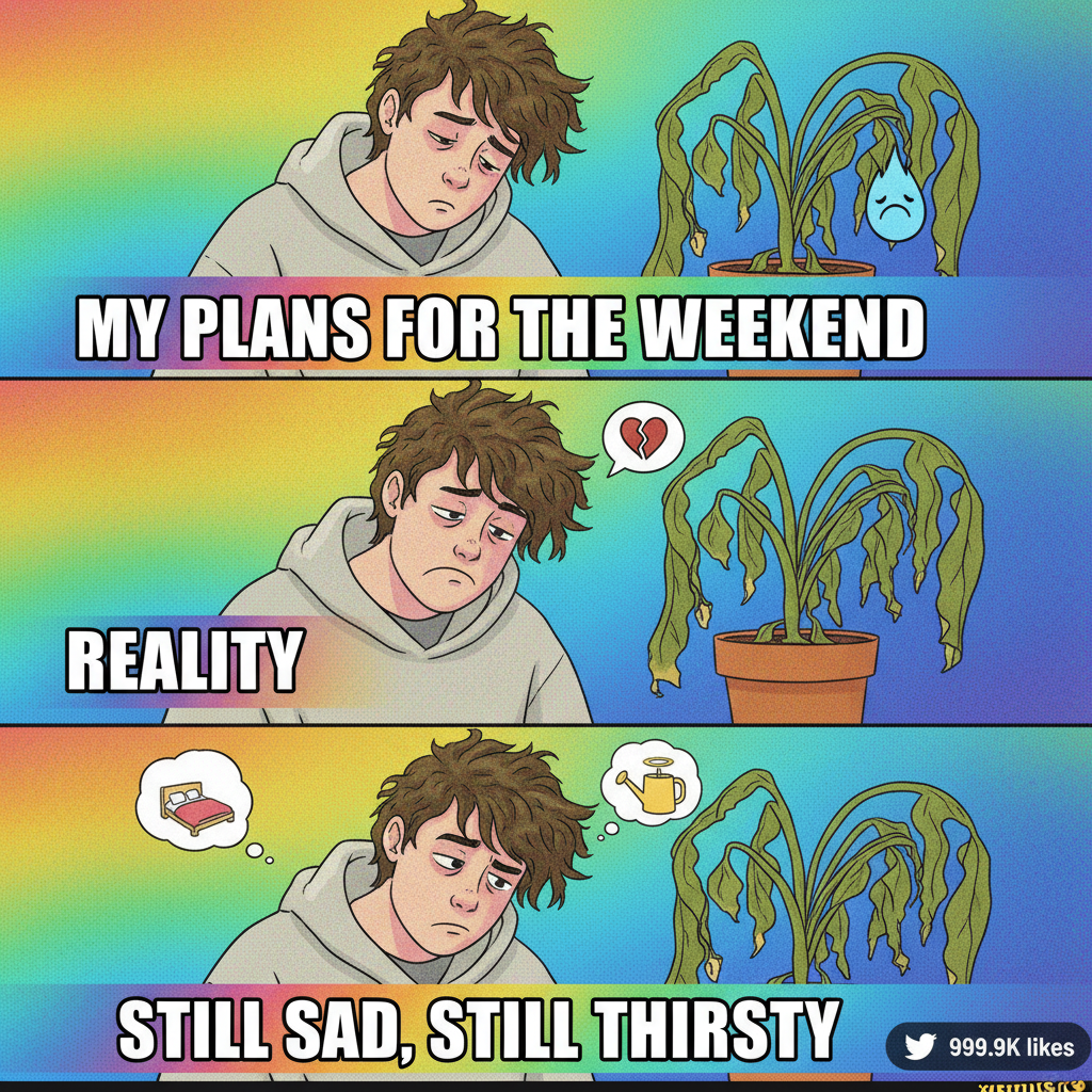My seasonal depression is so bad, even my plants are wilting in solidarity.