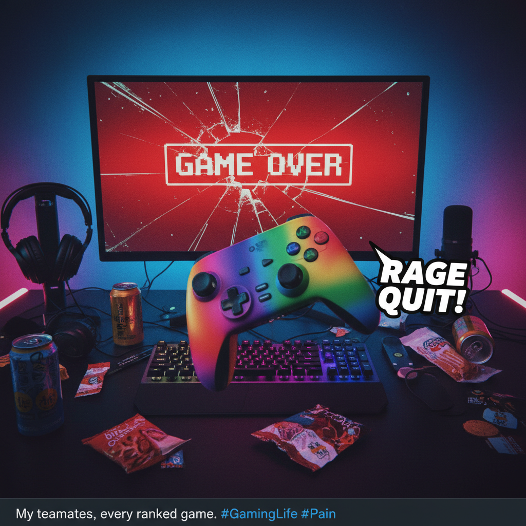 Lost to a level 1 bot. My controller is now in orbit. #GamingRage