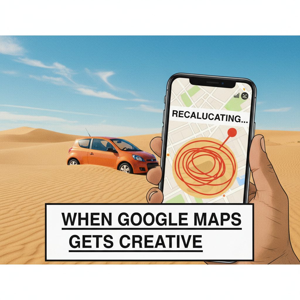 GPS: 'Recalculating.' Me, lost in the desert with 1 bar: 'Oh, NOW you wanna talk?'