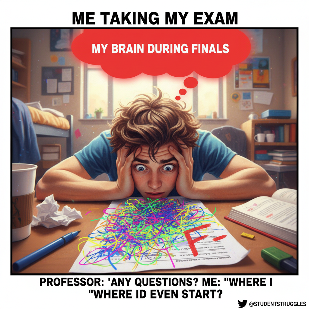 My brain during exams: 'You know everything!' My hand writing: 'Who are you people?'