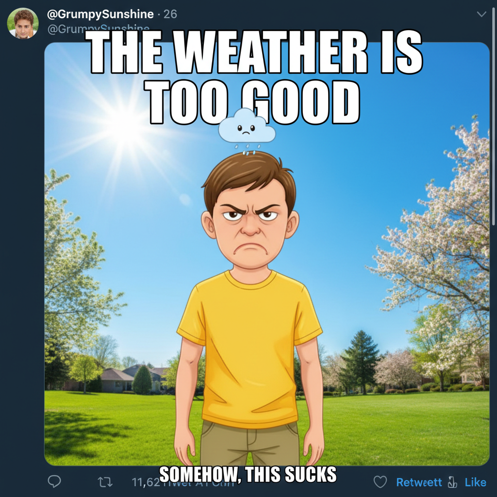 It's 75° and sunny, but I still found a way to complain about the weather. #MidwestProblems