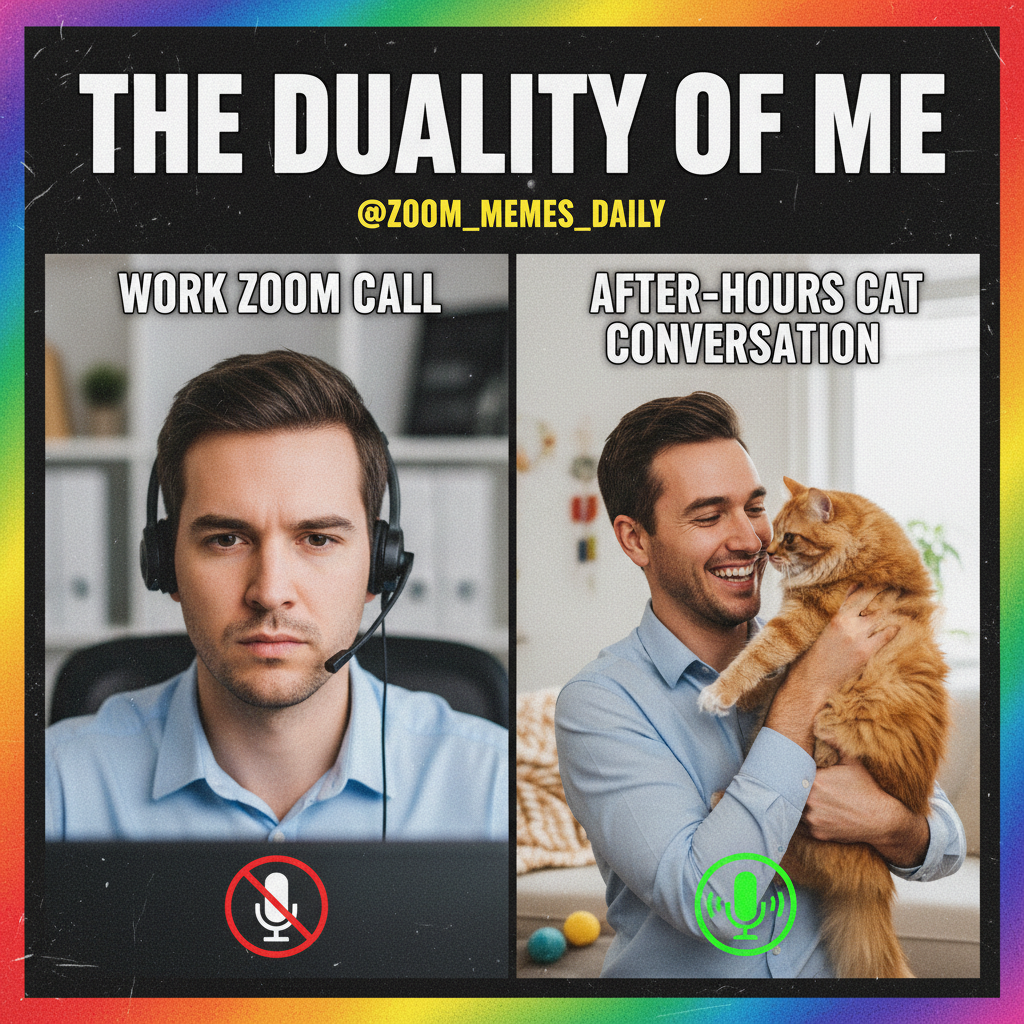 My mic was off for 10 mins, then it was on for 10 seconds of me talking to my cat. #ZoomFail