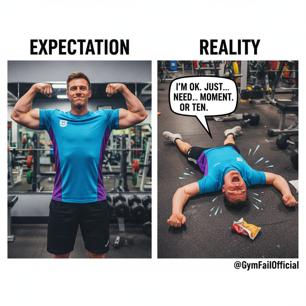 Me at the gym: 'I'm a beast!' Me 5 mins later: 'Is this how I die?'