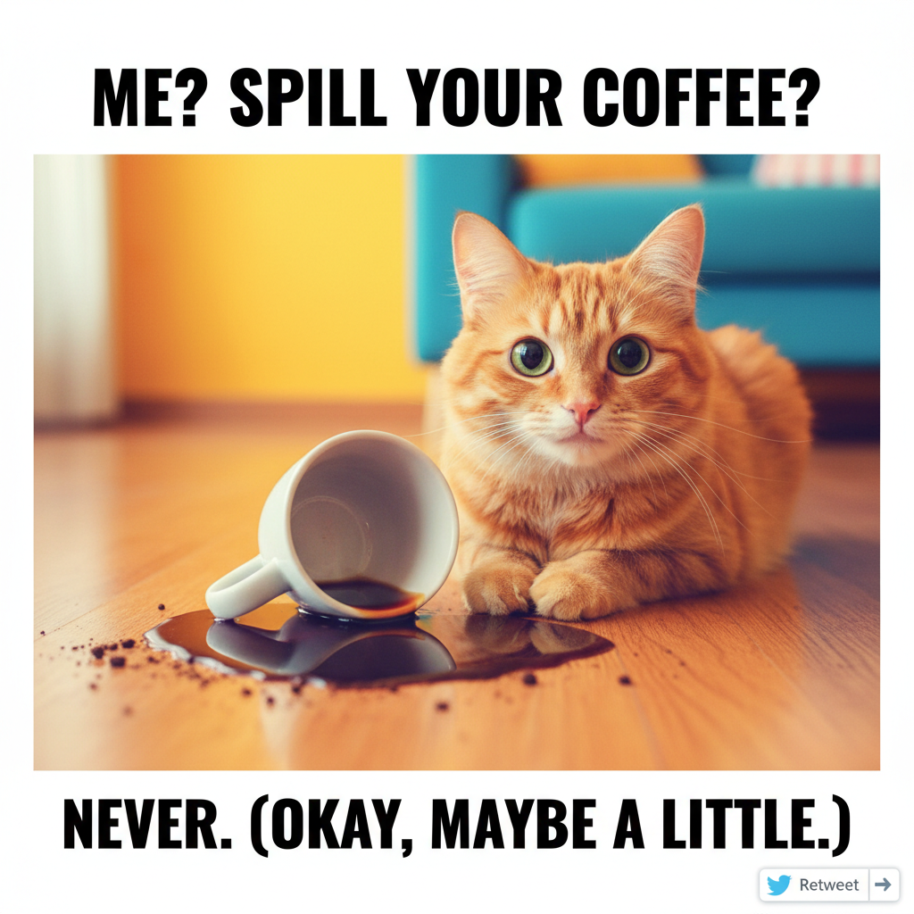 My pet just knocked over my coffee and then looked at me like *I* was the problem. The AUDACITY.
