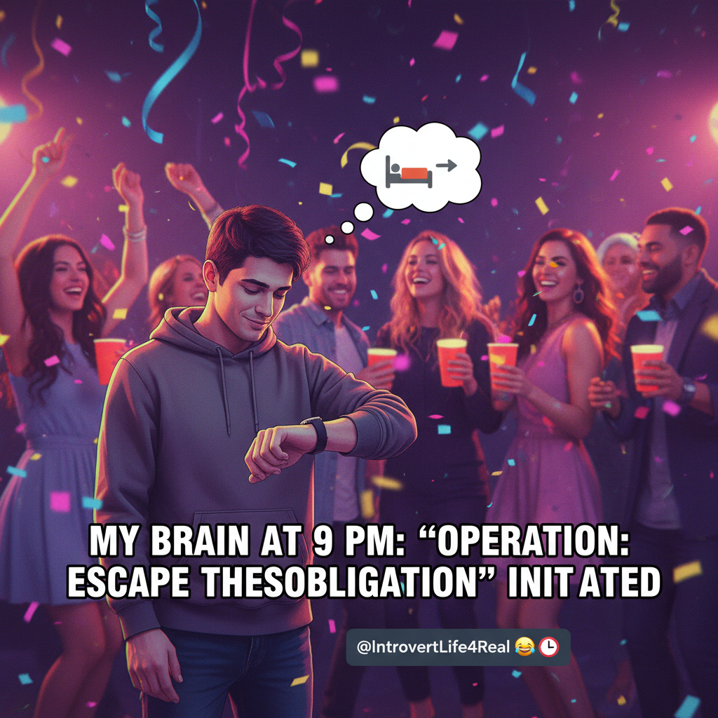 Introvert at a party: 'I've recharged enough, time to go home.'
